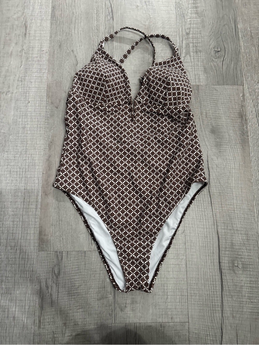 Cupshe Brown Geometric One-Piece Swimsuit